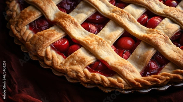 Fototapeta Pastry pie, colorful picture, generative AI