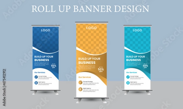 Obraz Modern standee roll up banner design