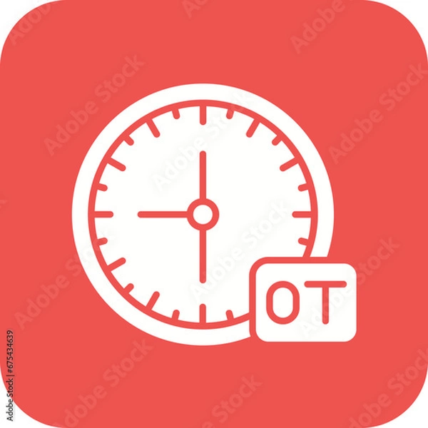 Fototapeta Overtime Line Icon