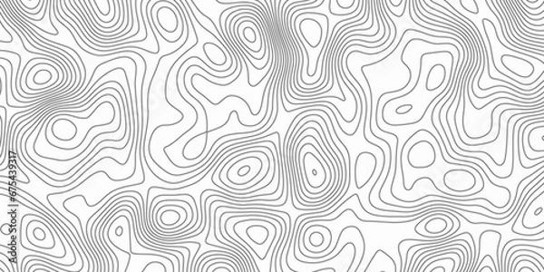 Fototapeta Ocean topographic line map with curvy wave isolines vector Map in Contour vine map with curvy wave isolines vector Topographic Map in Conto
