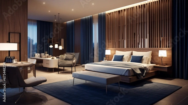 Obraz hotel interior design tone down blue 