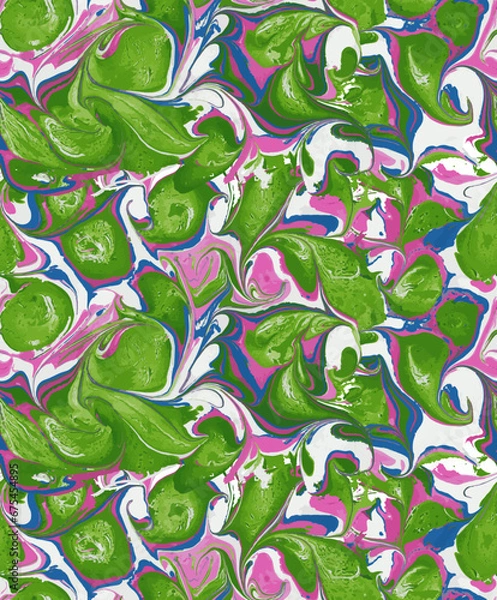 Fototapeta Psychedelic Swirl Marble Vector Seamless Repeating Fluid Pattern Tile