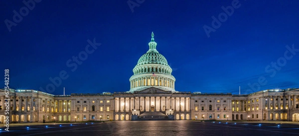 Obraz Kapitol in Washington D.C. zur Blauen Stunde am Abend