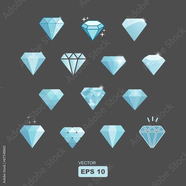 Fototapeta vector diamond set