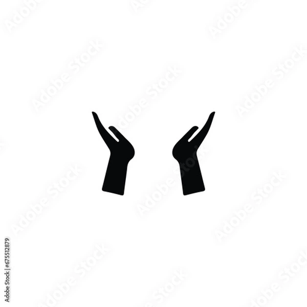 Fototapeta Buddha hands icon. Simple style Buddha religion holiday poster background symbol. brand logo design element. Buddha hands t-shirt printing. Vector for sticker.