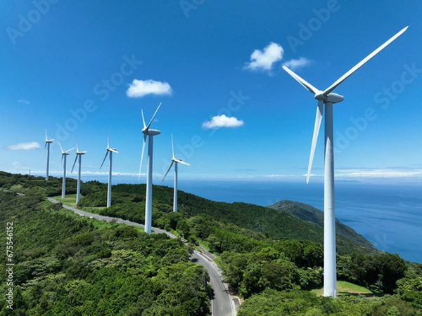 Obraz 愛媛県伊方町　佐田岬風力発電所の風車