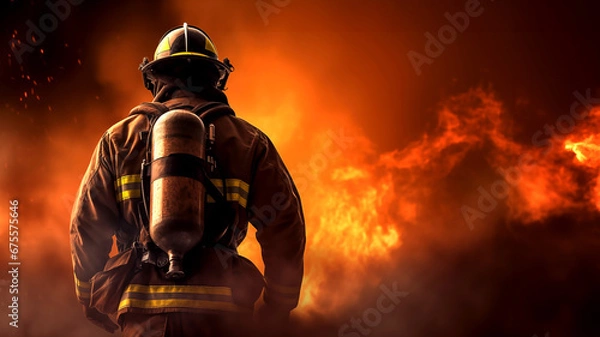 Obraz firefighter in action