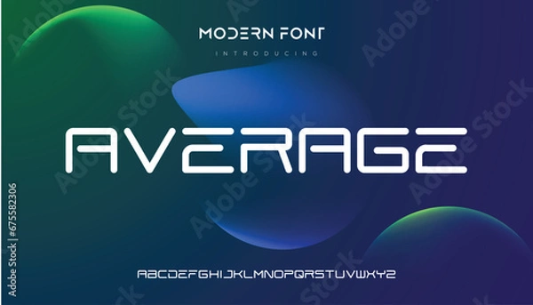 Fototapeta Modern abstract digital alphabet font. Minimal technology typography, Creative urban sport fashion futuristic font and with numbers. vector illustration. 