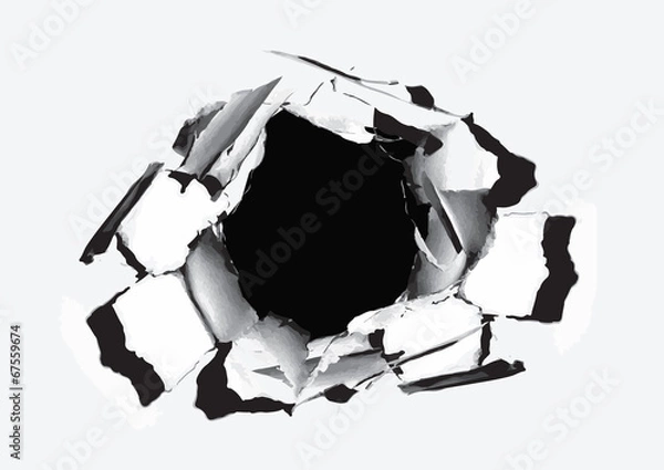 Fototapeta Paper Hole with torn