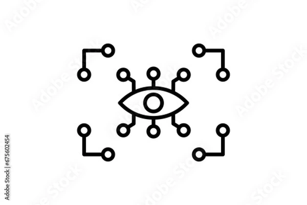 Fototapeta computer vision icon. icon related to device, artificial intelligence. line icon style. simple vector design editable