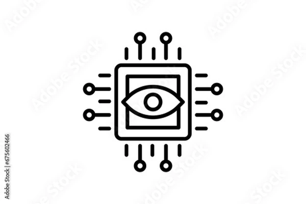 Fototapeta computer vision icon. icon related to device, artificial intelligence. line icon style. simple vector design editable