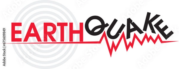 Fototapeta earthquake seismograph text vector illustration