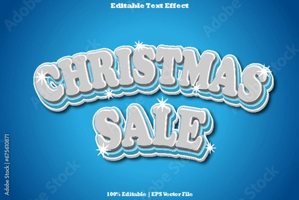 Obraz 7. Christmas Sale Editable Text Effect 3D Emboss Cartoon Style