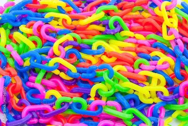Obraz Colorful Plastic Chain Background/ Texture