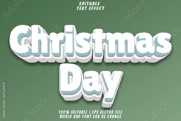 Obraz 60. Christmas Day Editable Text Effect 3D Emboss Cartoon Style