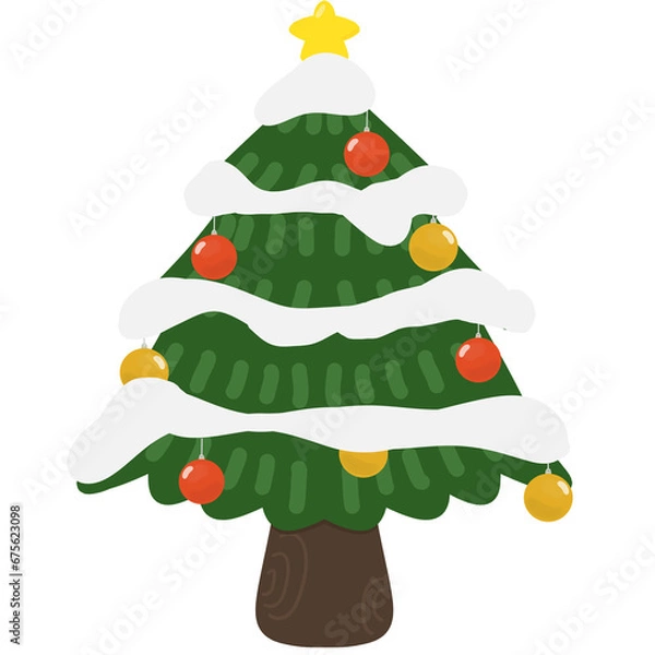 Obraz 눈내린 크리스마스트리 