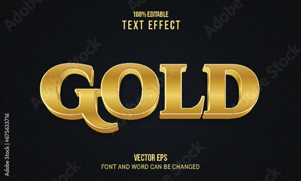 Obraz Gold Editable 3d text effect style