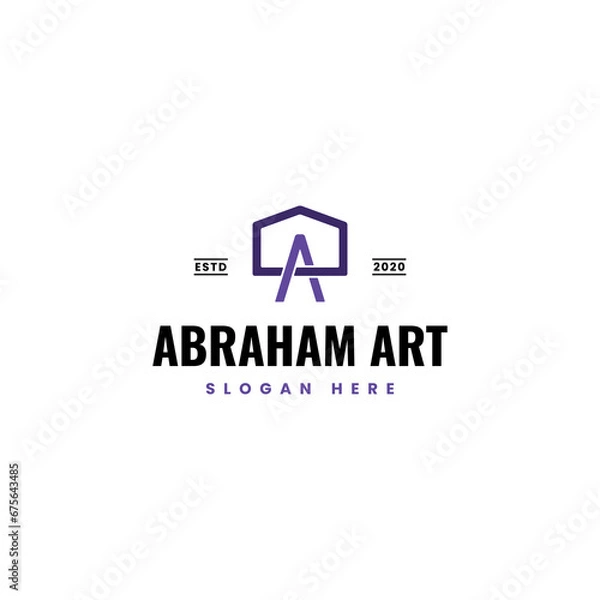 Obraz Art gallery logo design template