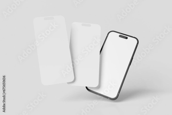 Fototapeta Blank Smartphone Screen 14 Pro Mockup 
