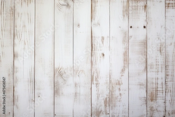 Obraz White wooden boards with texture as background
