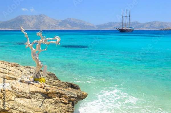 Obraz Beautiful sea at Koufonisia Pano islet, Small cyclades near Naxo