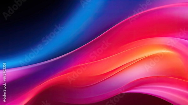 Fototapeta Abstract dark background. Silk satin fabric. pink magenta Navy blue color. Elegant background with space for design. Soft wavy folds. 3D Wave Bright colorful , Christmas, birthday, anniversary