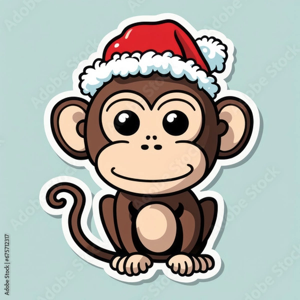 Obraz Weihnachten mit Tieren, Sticker, generated image