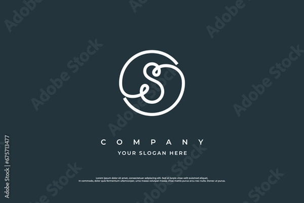 Fototapeta Initial Letter S Luxury and Minimal Logo Design Vector