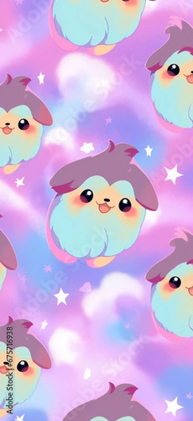 Obraz Cute and rounded puppy with colourful background wallpaper