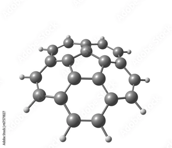Fototapeta Corannulene molecule isolated on white