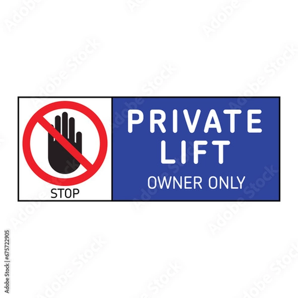 Obraz Private lift sign vector illustations