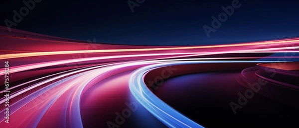 Fototapeta abstract technical background graphic with light stripes - theme future, speed and fiber optics