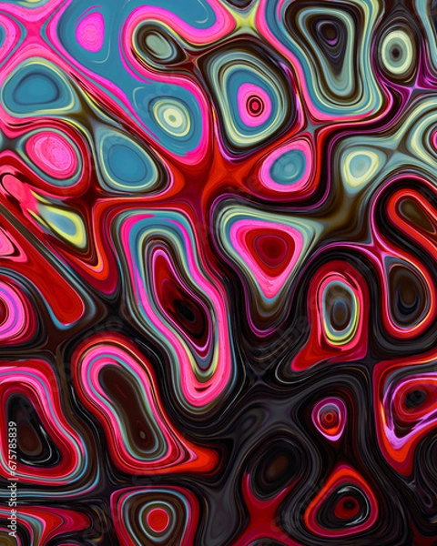 Obraz Abstract liquid space pattern art with circles and waves