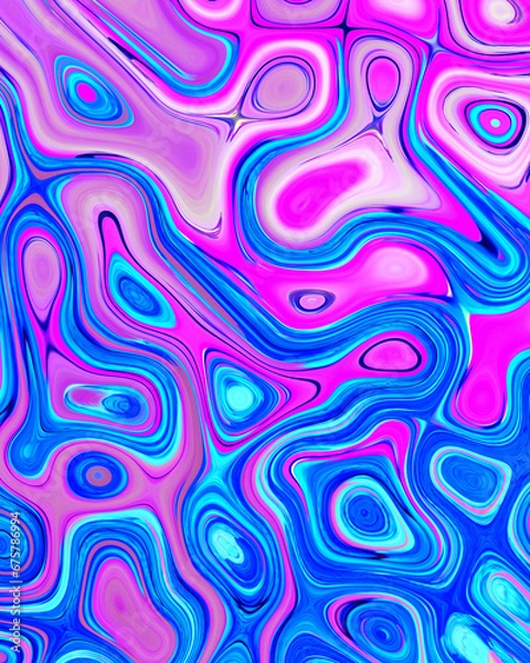 Obraz Abstract liquid space pattern art with circles and waves