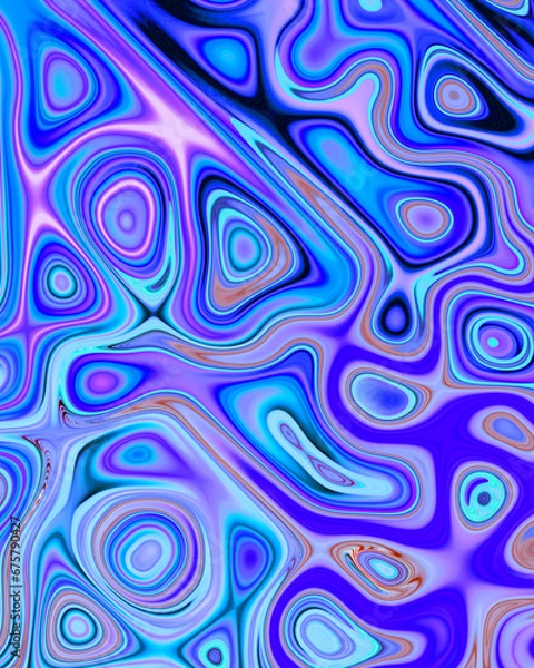 Obraz Abstract liquid space pattern art with circles and waves