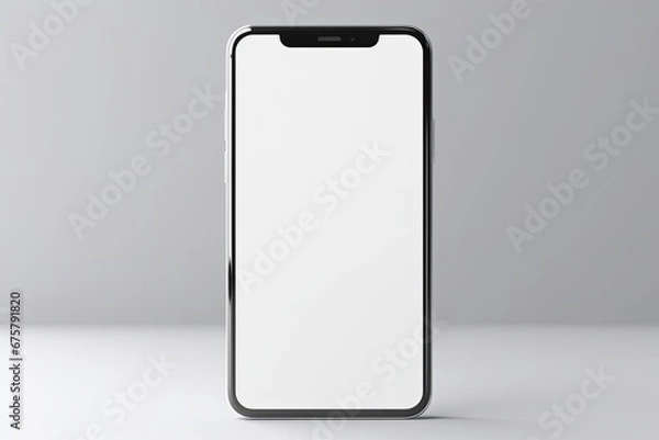 Fototapeta smartphone mockup white screen. mobile phone on white solid Background. device UI UX mockup. phone different angles views.