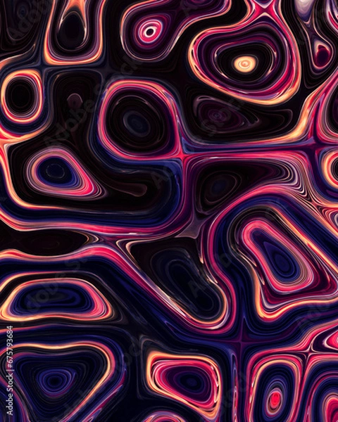 Obraz Abstract liquid space pattern art with circles and waves