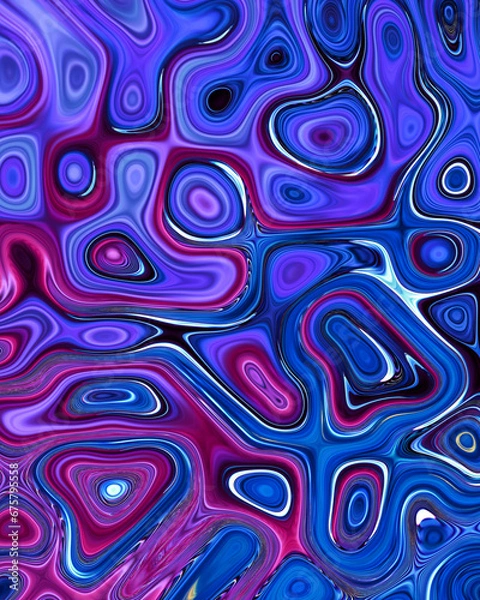 Obraz Abstract liquid space pattern art with circles and waves