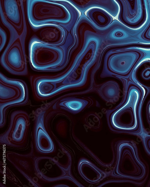 Obraz Abstract liquid space pattern art with circles and waves