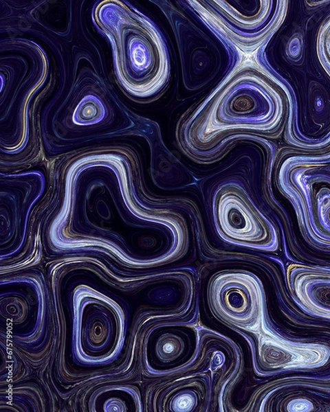 Obraz Abstract liquid space pattern art with circles and waves