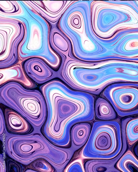 Obraz Abstract liquid space pattern art with circles and waves