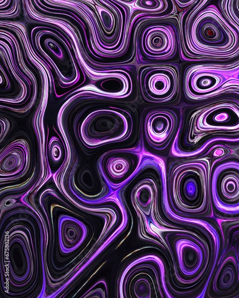 Obraz Abstract liquid space pattern art with circles and waves