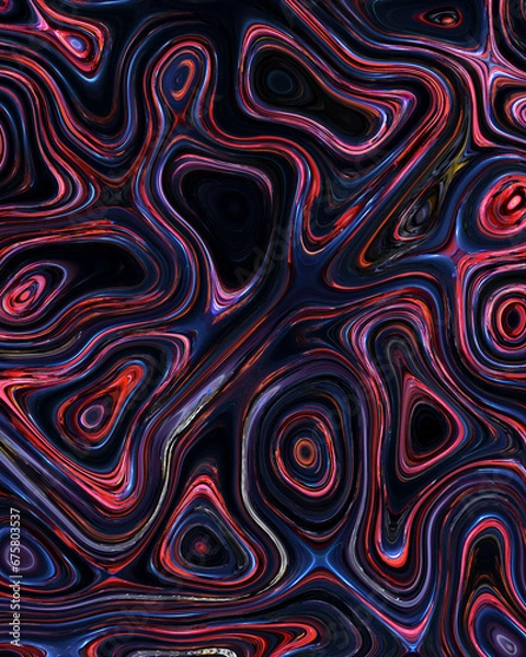 Obraz Abstract liquid space pattern art with circles and waves