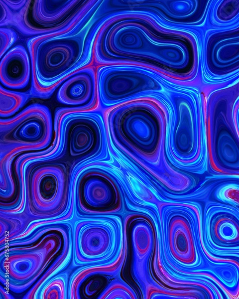 Obraz Abstract liquid space pattern art with circles and waves