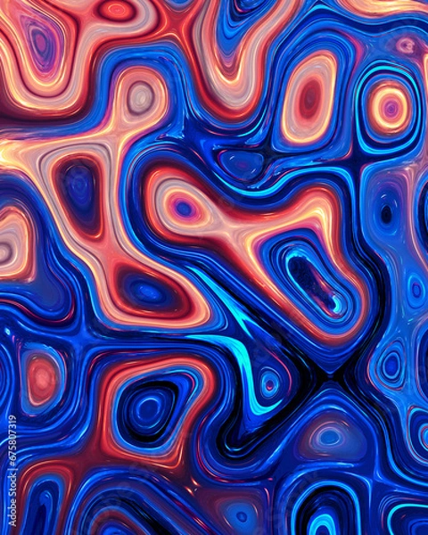 Obraz Abstract liquid space pattern art with circles and waves