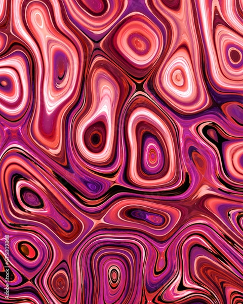 Obraz Abstract liquid space pattern art with circles and waves