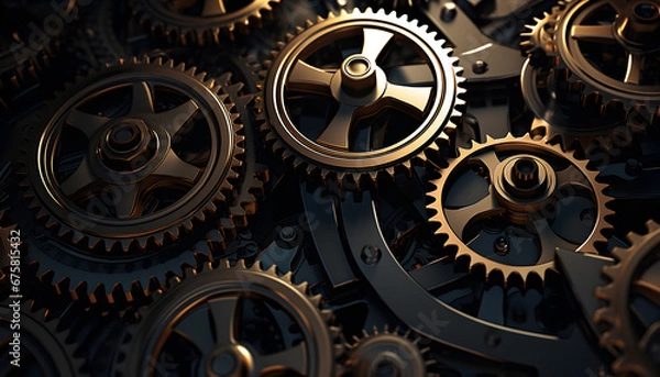 Fototapeta Dark gears background