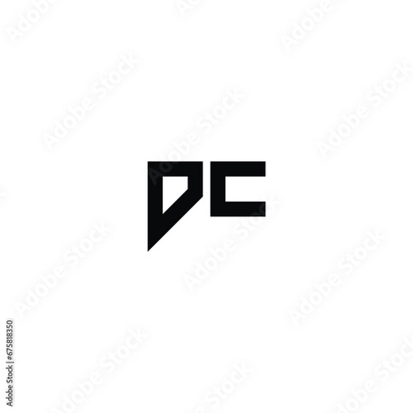 Fototapeta DC logo design vector template,Letter D C icon logo design template.creative initial C D symbol. DC logo, DC logo monogram 