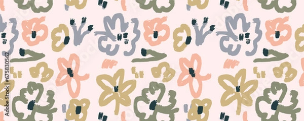 Obraz Vector abstract flower colorful seamless pattern background