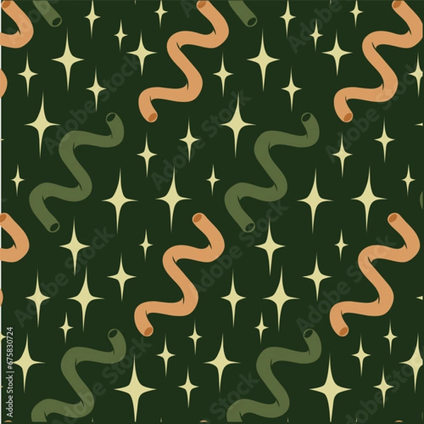 Fototapeta fresh repetitive pattern with tubes and stars. Magic tubes. vector decorative seamless composition.
